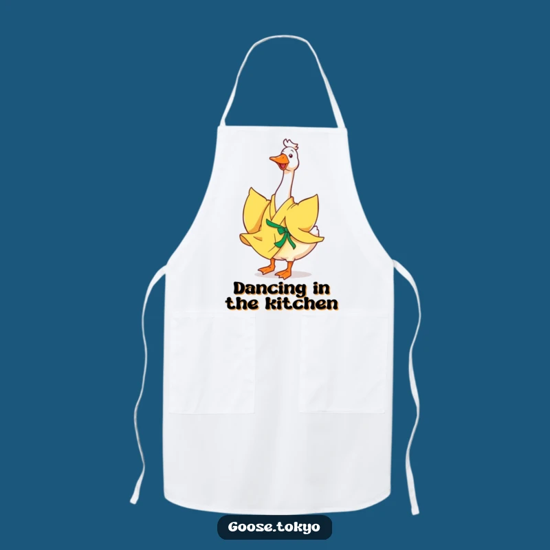 Funny Goose Chef Apron: Yellow Kimono Twirl - Kitchen Gift!