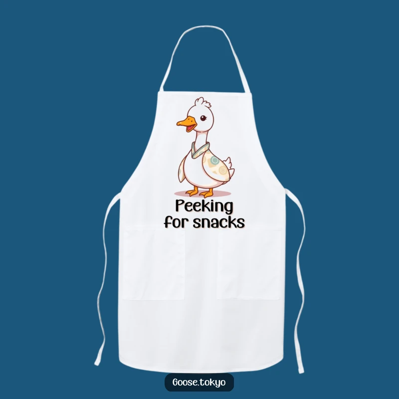 Funny Goose Chef Apron: Peeking Kimono Design - Kitchen Gift!