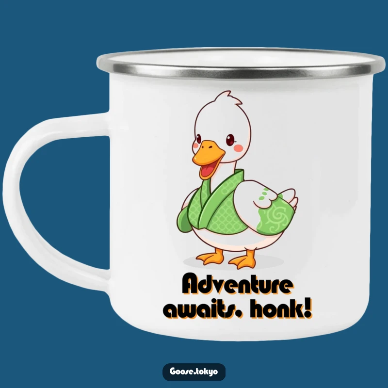 Funny Goose Kimono Camping Mug - Playful Waddle Adventure, Gift