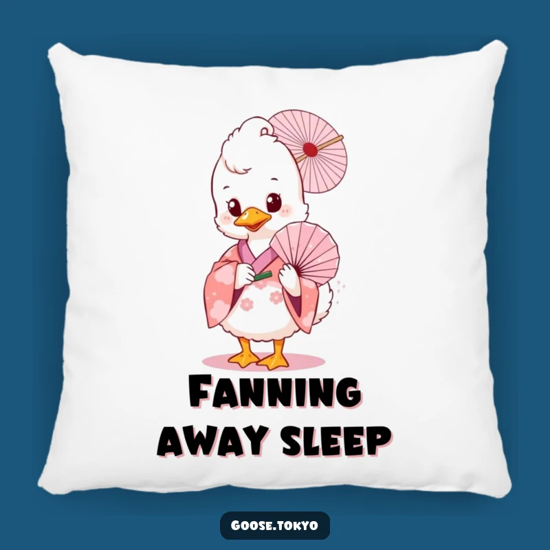 Funny Goose Pillow: Pink Floral Fan Accent - Cozy Gift!