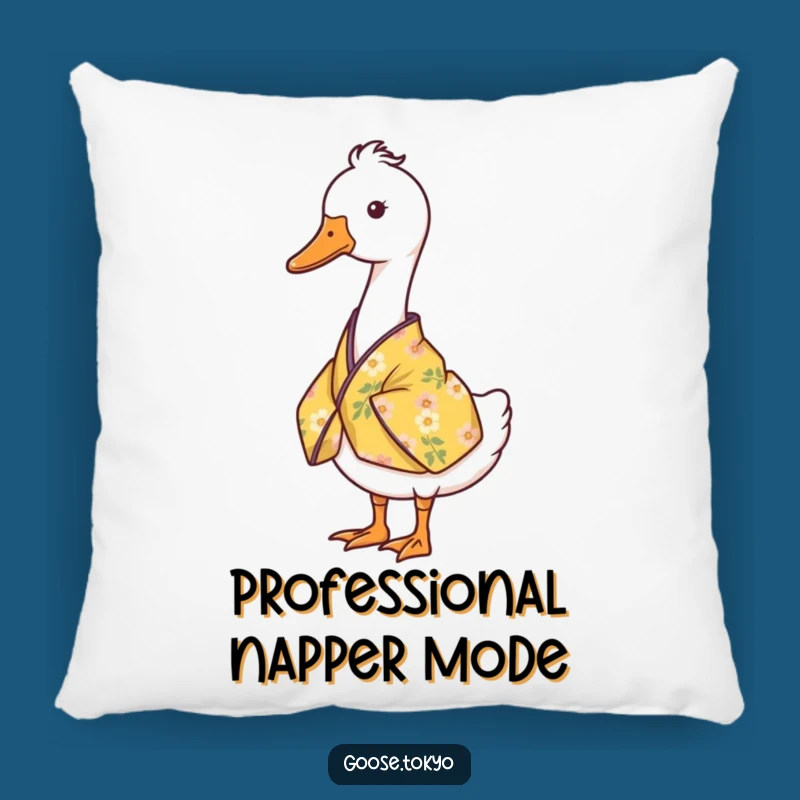 Funny Goose Kimono Pillow - Serene Yellow Floral Comfort, Gift