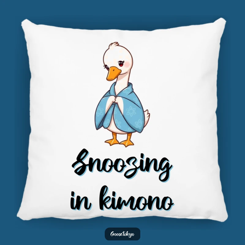 Funny Goose Kimono Pillow: Elegant Comfort with a Touch of Wit