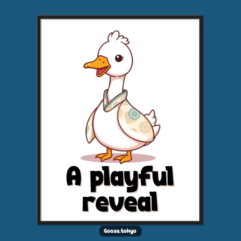 Funny Goose Digital Art: Peeking Kimono Scene - Instant Gift!