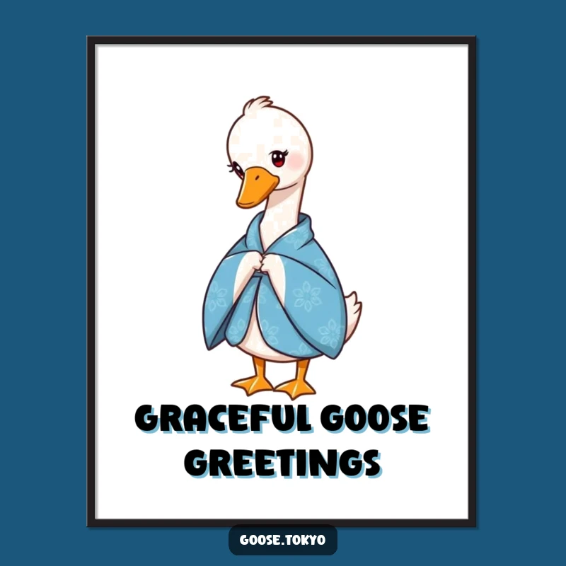 Funny Goose Kimono Digital Art: Instant Elegance for Your Walls