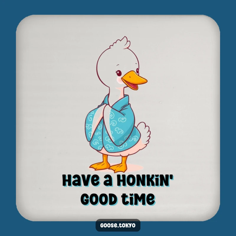 Funny Goose Coaster: Blue Kimono Bow Protection - Gift!