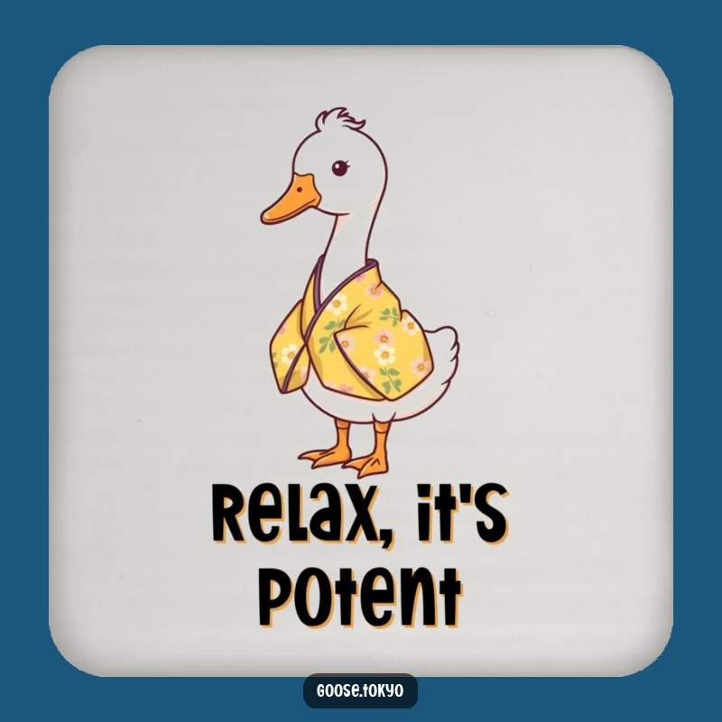 Funny Goose Kimono Drink Coaster - Serene Yellow Floral, Decor Gift