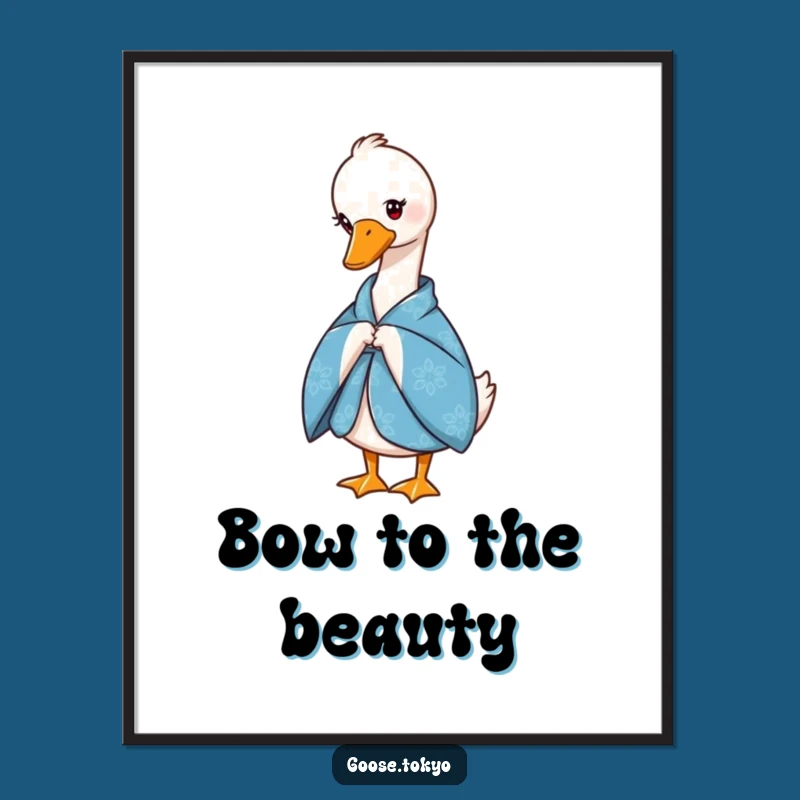 Funny Goose Kimono Poster: Elegant Art for Your Walls