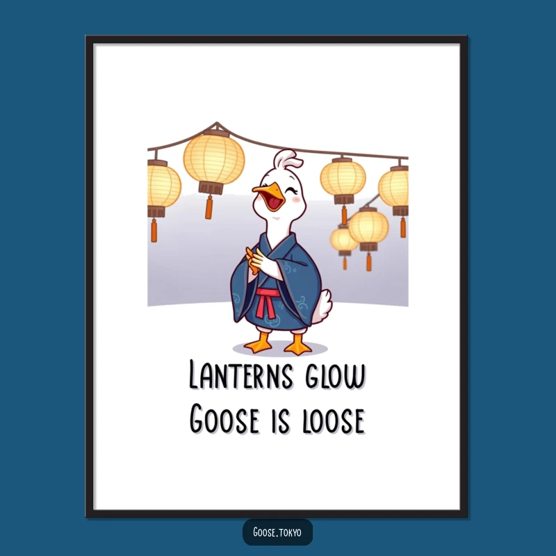 Free Printable Wall Art: Goose Claps Lanterns, Festive & Funny Decor