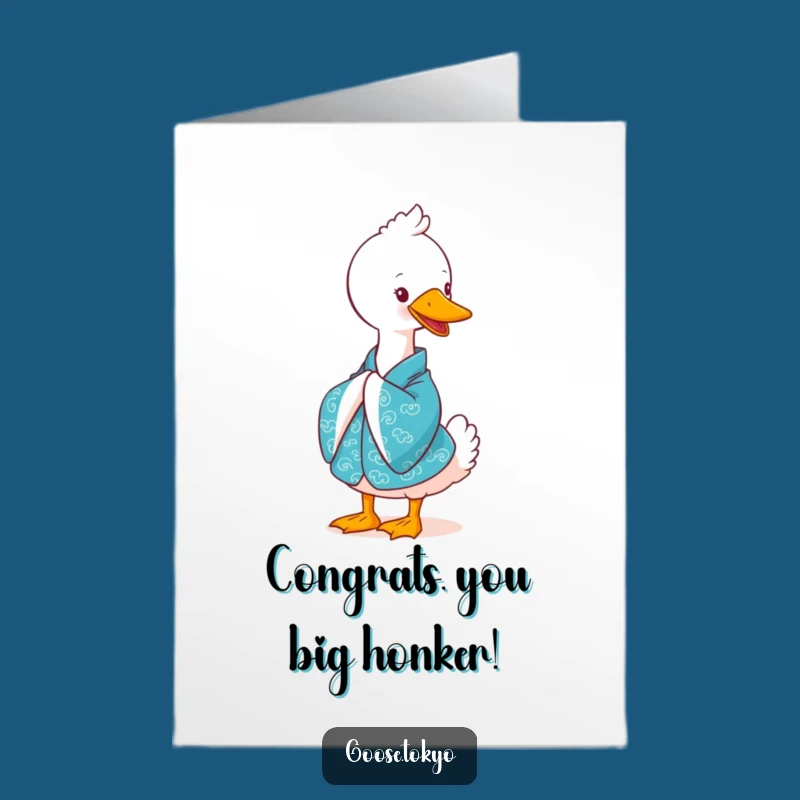 Free Printable Congrats Card: Goose's Elegant Bow A Funny & Classy Downloadable