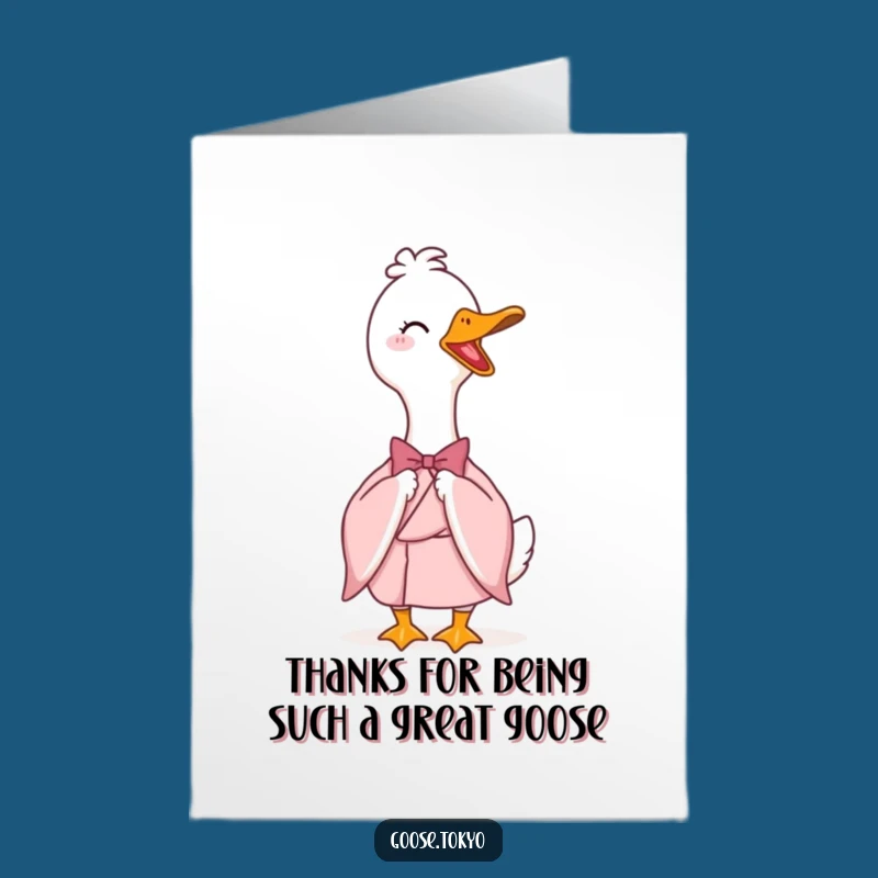 Free Printable Thank You Card: Graceful Goose Kimono, Humorous Downloadable Appreciation