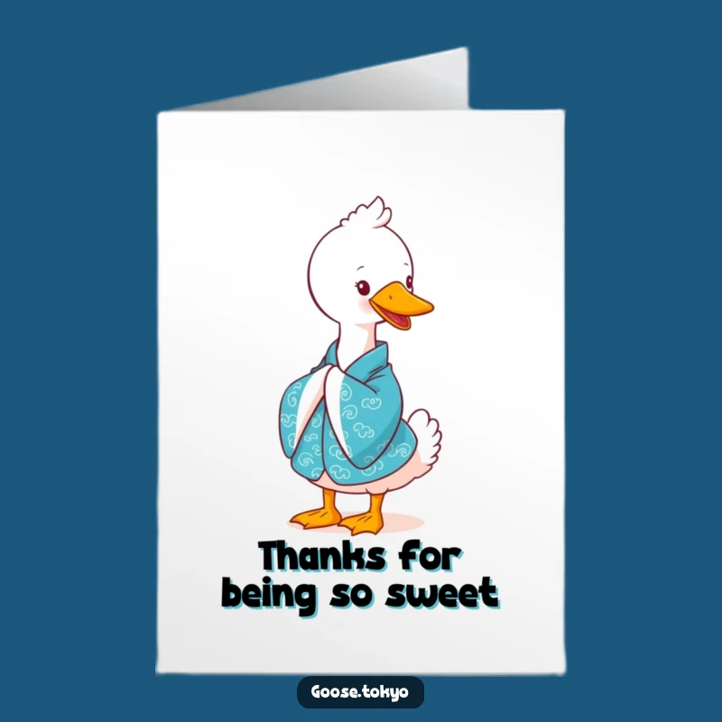 Free Printable Thank You Card: Goose's Bow Funny & Polite Downloadable