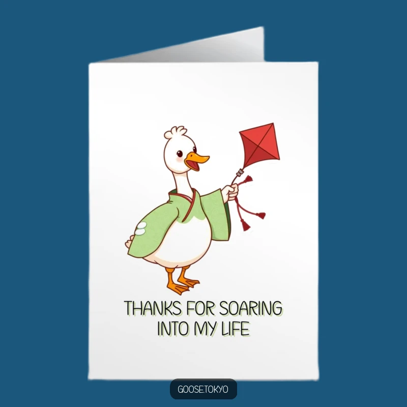 Free Printable Thank You Card: Kite-Twirling Goose, Fun Downloadable Appreciation