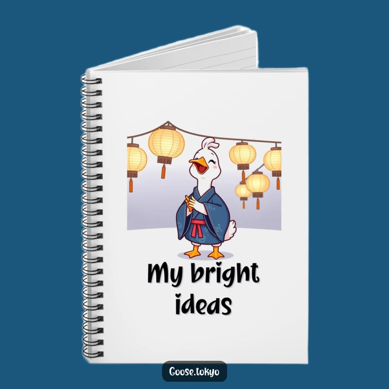 Funny Goose Kimono Notebook: Joyful Goose with Lanterns, Creative Funny Gift for Writers