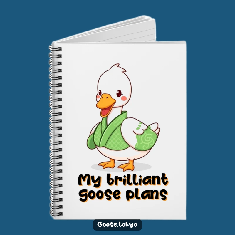 Funny Goose Kimono Notebook - Playful Waddle Journal, Gift