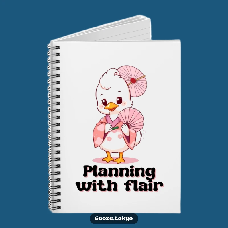 Funny Goose Notebook: Pink Floral Fan Journal - Creative Gift!