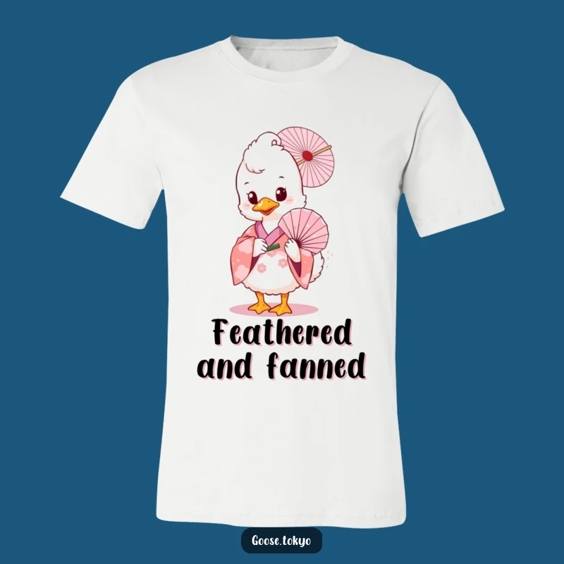 Funny Goose Kimono T-Shirt: Pink Floral Fan Tee - Great Gift!