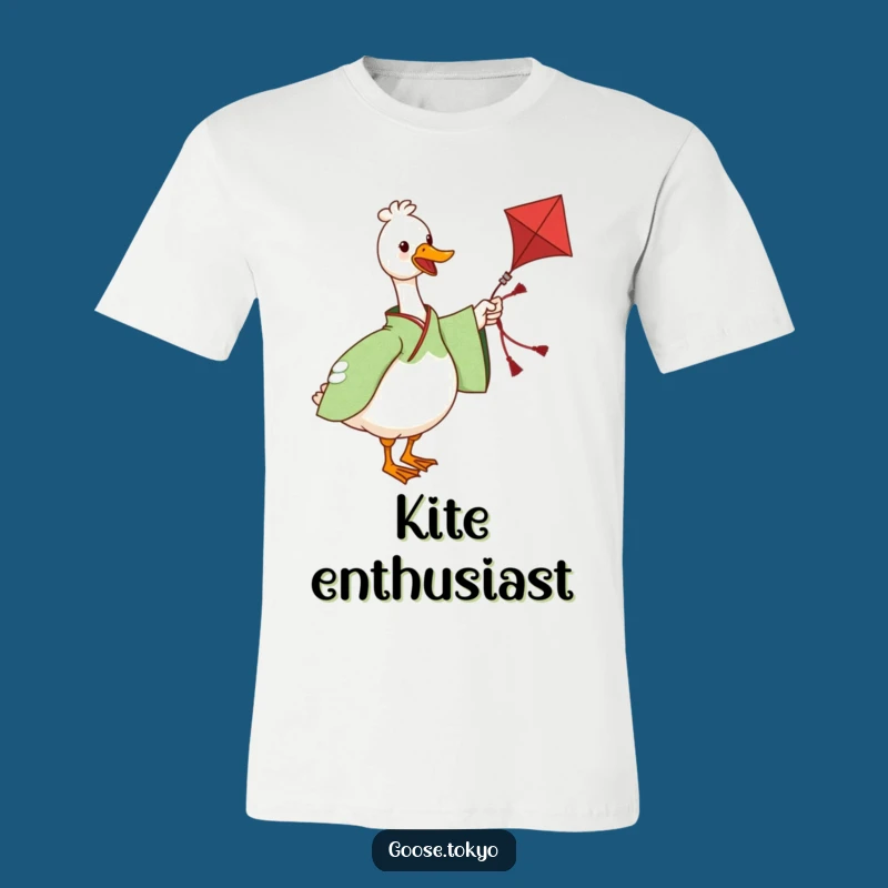 Funny Goose Kite T-Shirt - Green Kimono Fun, Whimsical Humorous Gift