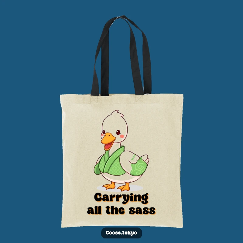 Funny Goose Kimono Tote Bag - Playful Waddle Carry-All, Gift